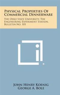 Kirjan kansi "Physical Properties of Commercial Dinnerware: The Ohio State University, the Engineering Experiment Station, Bulletin No. 101"