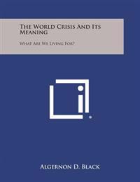 The World Crisis and Its Meaning: What Are We Living For?