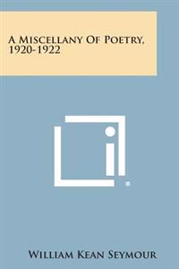 Kirjan kansi "A Miscellany of Poetry, 1920-1922"