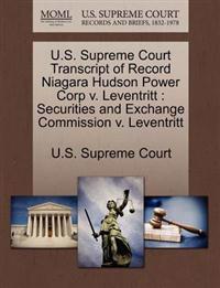U.S. Supreme Court Transcript of Record Niagara Hudson Power Corp V. Leventritt