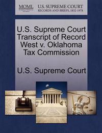 U.S. Supreme Court Transcript of Record West V. Oklahoma Tax Commission