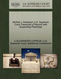 McNeir V. Anderson U.S. Supreme Court Transcript of Record with Supporting Pleadings