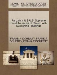 Panzich V. U S U.S. Supreme Court Transcript of Record with Supporting Pleadings