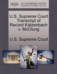 U.S. Supreme Court Transcript of Record Katzenbach V. McClung
