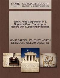 Stirn V. Atlas Corporation U.S. Supreme Court Transcript of Record with Supporting Pleadings
