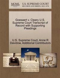 Goesaert V. Cleary U.S. Supreme Court Transcript of Record with Supporting Pleadings