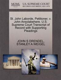 St. John Laborde, Petitioner, V. John Ansolabehere. U.S. Supreme Court Transcript of Record with Supporting Pleadings