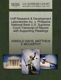 Hoff Research & Development Laboratories Inc. V. Philippine National Bank U.S. Supreme Court Transcript of Record with Supporting Pleadings