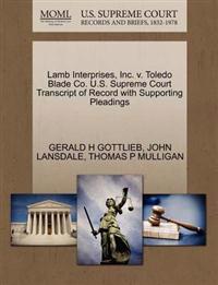 Lamb Interprises, Inc. V. Toledo Blade Co. U.S. Supreme Court Transcript of Record with Supporting Pleadings