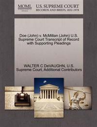 Doe (John) V. McMillan (John) U.S. Supreme Court Transcript of Record with Supporting Pleadings