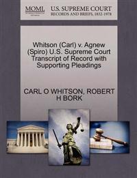 Whitson (Carl) V. Agnew (Spiro) U.S. Supreme Court Transcript of Record with Supporting Pleadings