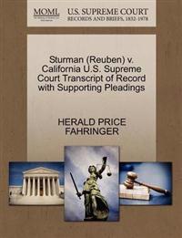 Sturman (Reuben) V. California U.S. Supreme Court Transcript of Record with Supporting Pleadings