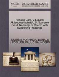 Ronson Corp. V. Liquifin Aktiengesellschaft U.S. Supreme Court Transcript of Record with Supporting Pleadings