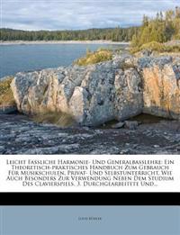 Leicht Fassliche Harmonie- und Generalbasslehre