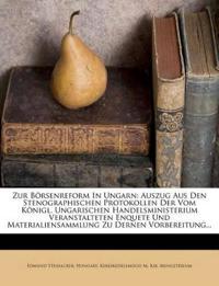 Zur Borsenreform in Ungarn