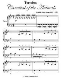 Tortoises Carnival of the Animals Beginner Piano Sheet Music