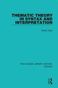 Routledge Library Editions: Syntax