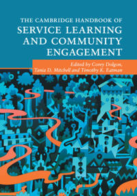 Kirjan kansi "The Cambridge Handbook of Service Learning and Community Engagement"
