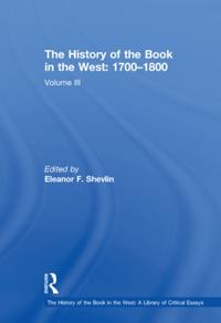 History of the Book in the West: 1700,1800