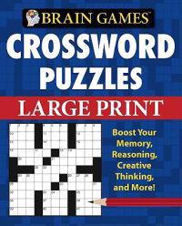 Brain Games - Crossword Puzzles - Large Print (Blue)