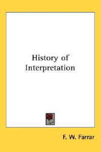 Bokomslag för "History of Interpretation"