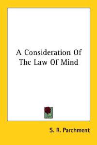 A Consideration of the Law of Mind