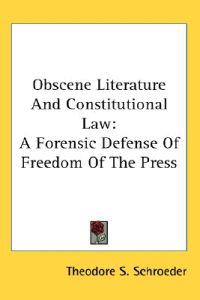 Obscene Literature and Constitutional Law