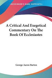 Kirjan kansi "Critical and Exegetical Commentary on the Book of Ecclesiastes"