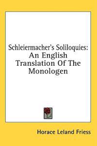 Bokomslag för "Schleiermacher's Soliloquies"