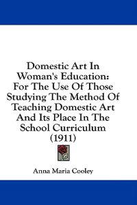 Domestic Art In Woman's Education