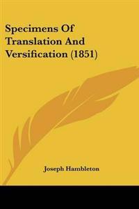 Specimens Of Translation And Versification (1851)