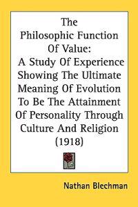 Bokomslag för "The Philosophic Function of Value"
