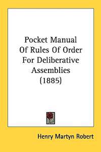 Kirjan kansi "Pocket Manual of Rules of Order for Deliberative Assemblies"
