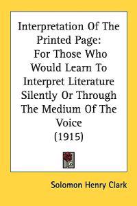 Interpretation of the Printed Page