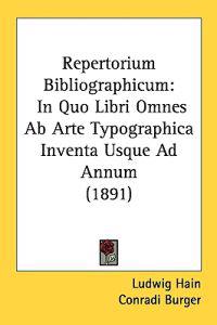 Bokomslag för "Repertorium Bibliographicum"