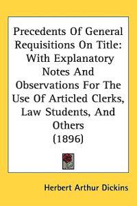 Kirjan kansi "Precedents of General Requisitions on Title"