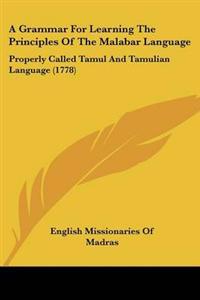 Grammar For Learning The Principles Of The Malabar Language