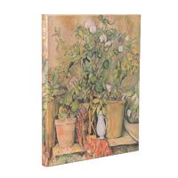 Cezanne’s Terracotta Pots and Flowers Ultra Lined Hardback Journal (Elastic Band Closure)