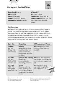 BC Lime A/3C Rocky and the Wolf Cub Guided Reading Card