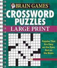 Brain Games - Crossword Puzzles - Large Print (Green)