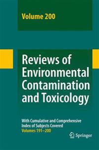 Bokomslag för "Reviews of Environmental Contamination and Toxicology 200"
