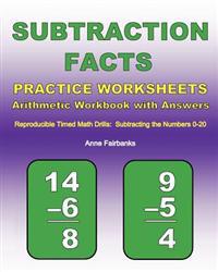 Subtraction Facts Practice Worksheets Arithmetic Workbook with Answers