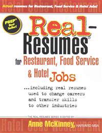 Real-Resumes for Restaurant, Food Service & Hotel Jobs