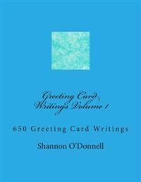 Greeting Card Writings Volume 1
