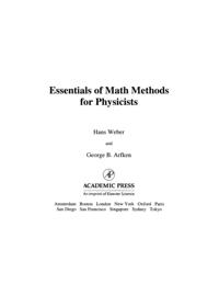 Essentials of Math Methods for Physicists