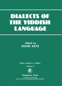 Dialects of the Yiddish Language