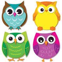 Colorful Owls Mini Cutouts