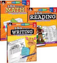 180 Days(tm) Reading, Writing and Math for Grade 3: 3-Book Set