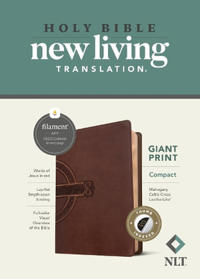 NLT Compact Giant Print Bible, Filament-Enabled Edition (Leatherlike, Mahogany Celtic Cross, Indexed, Red Letter)