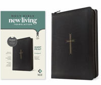 NLT Compact Giant Print Zipper Bible, Filament-Enabled Edition (Leatherlike, Black Cross, Red Letter)